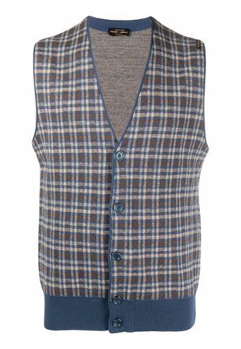 Pierre Cardin Pre-Owned 1970s checked V-neck waistcoat - Blue