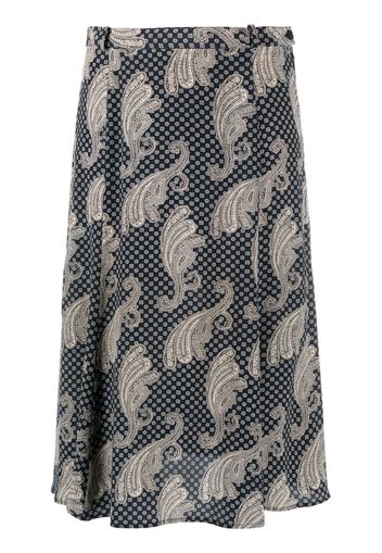 Pierre Cardin Pre-Owned 1980s printed flared knee-length skirt - Black