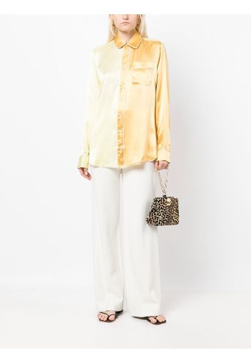 Pierre-Louis Mascia two-tone silk pyjama shirt - Yellow