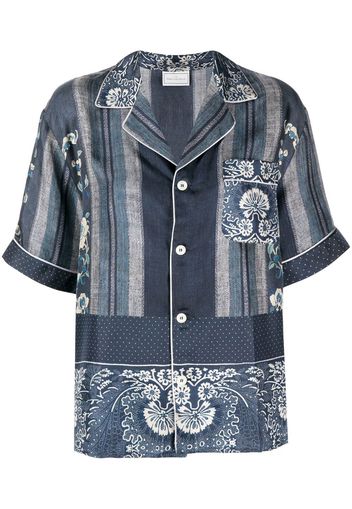 Pierre-Louis Mascia floral-print silk shirt - Blue