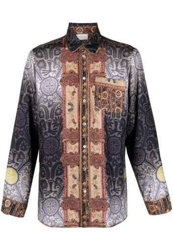 Pierre-Louis Mascia paisley-print silk shirt - Blue