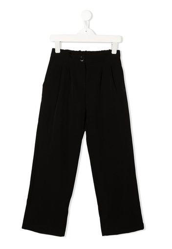 Pinko Kids embroidered-logo detail trousers - Black