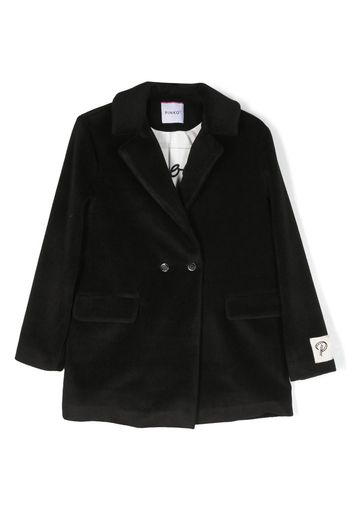 Pinko Kids double-breasted velvet coat - Black