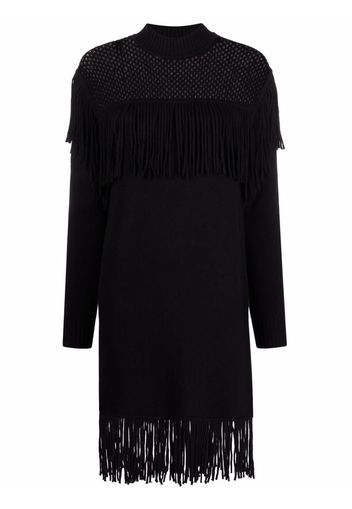 Pinko fringed knitted dress - Black