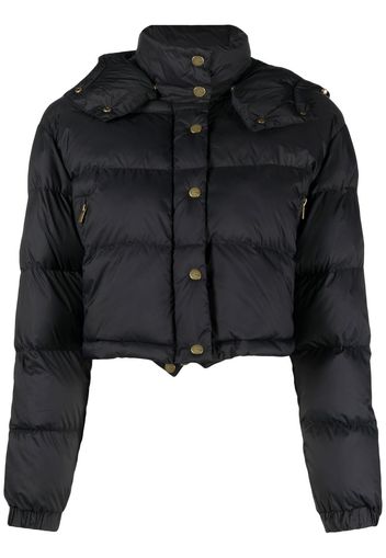 PINKO cropped hooded puffer jacket - Black