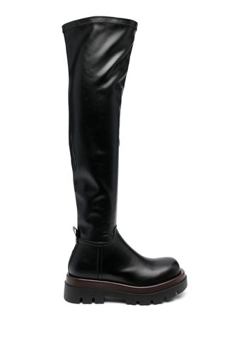 PINKO leather knee-high boots - Black