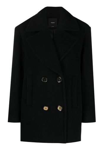 PINKO double-breasted wool-blend coat - Black