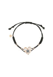 Pippo Perez 18kt rose gold, diamond and sapphire Evil Eye Heart charm bracelet - Black