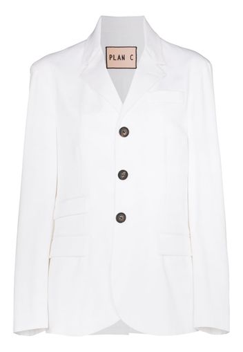 single-breasted cotton blend blazer