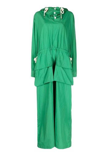Plan C layered long-sleeve maxi dress - Green