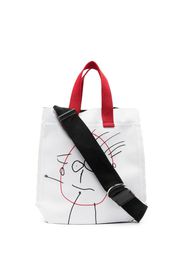 Plan C graphic-print waved tote bag - White
