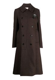 Plan C double-breasted button-fastening coat - Brown