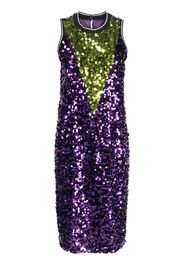 Plan C colour-block sequin midi dress - Purple