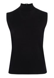 Plan C mock-neck jersey tank top - Black