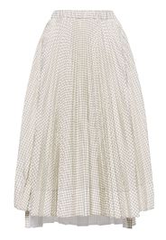 Plan C grid-pattern taffeta midi skirt - White