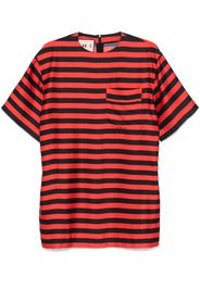 Plan C striped satin mini dress - Red