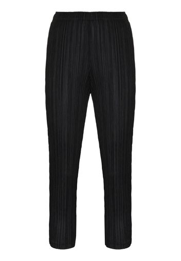 plissé cropped slim trousers