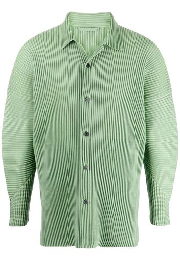 Homme Plissé Issey Miyake plissé button-up shirt - Green