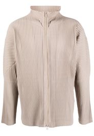 Homme Plissé Issey Miyake pleated zip-up cardigan - Neutrals