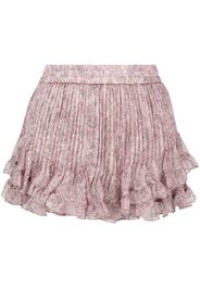 PNK floral-print ruffled silk mini shorts - Pink