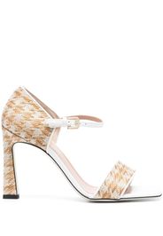 Pollini 100mm houndstooth-pattern-print sandals - Neutrals