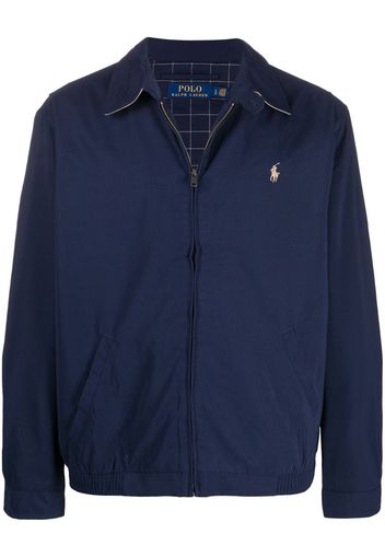 embroidered logo zip-up jacket