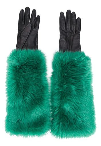 Prada Pre-Owned 2000 faux fur lined gloves - Green