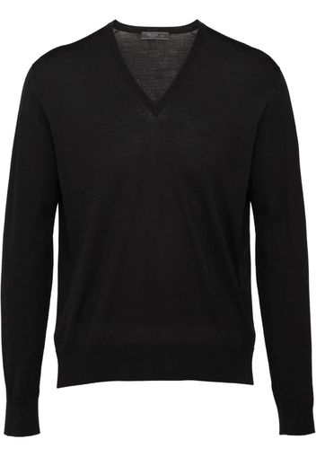 Prada knitted v-neck sweater - Black