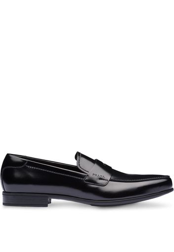 Prada brushed leather penny loafers - Black