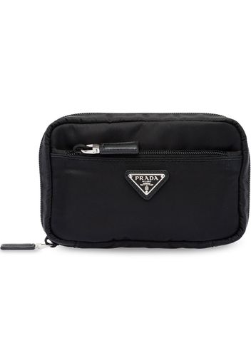 Prada logo plaque travel pouch - Black