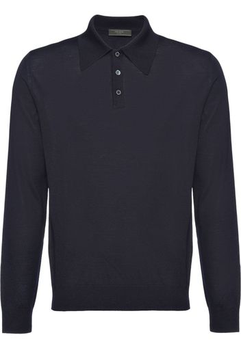 Prada worsted wool polo shirt - Blue