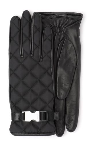 quilted buckle gloves