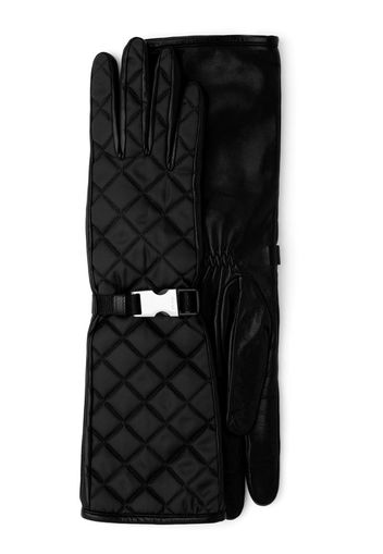 quilted buckled gloves