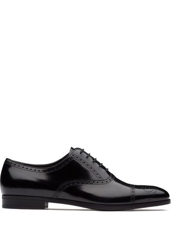 brushed fumé leather Oxford shoes