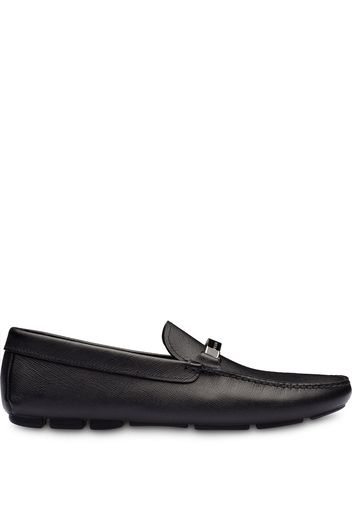 Prada logo plaque loafers - Black