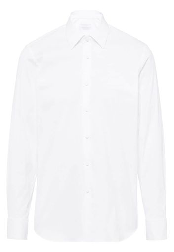 spread collar button-up shirt