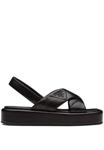 Prada quilted flatform sandals - Black