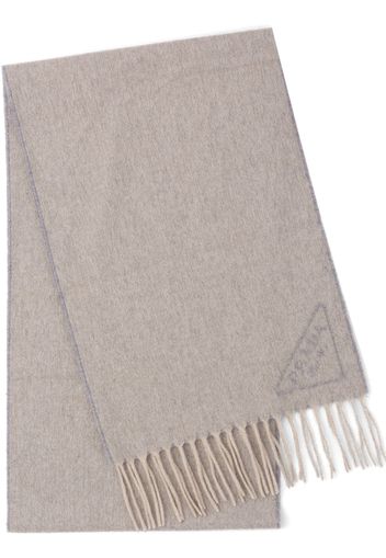 Prada intarsia-logo scarf - Grey