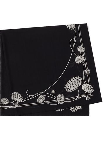 Prada waterlily-print lightweight scarf - Black