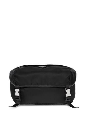 Prada logo plaque shoulder bag - Black