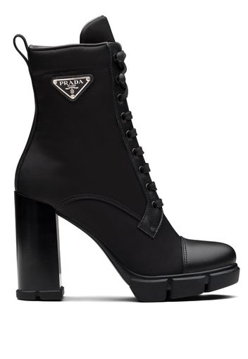 Prada triangle-logo 110mm boots - Black