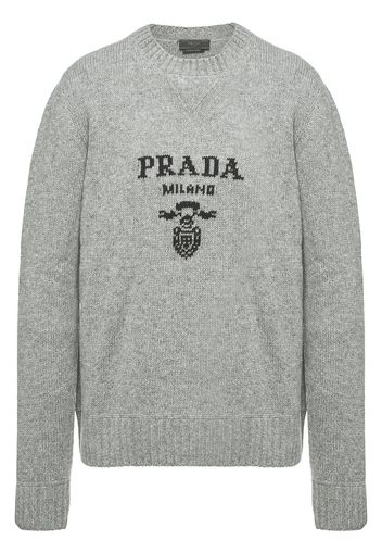 Prada intarsia-logo jumper - Grey