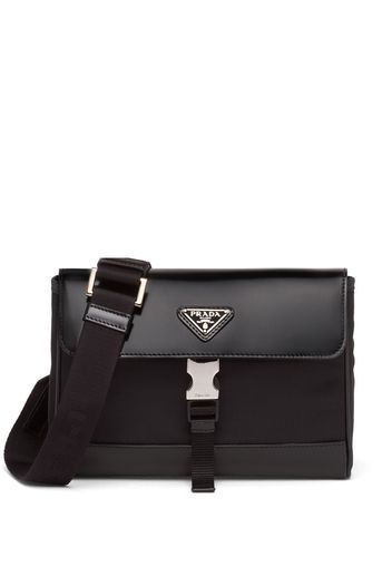 Leather Messenger Bag in Black - Prada