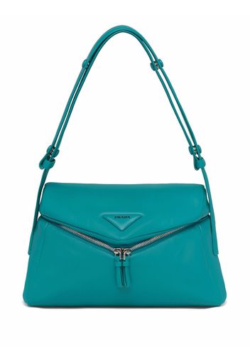 Prada triangle-logo shoulder bag - Blue