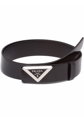 Prada triangle logo-detail belt - Black