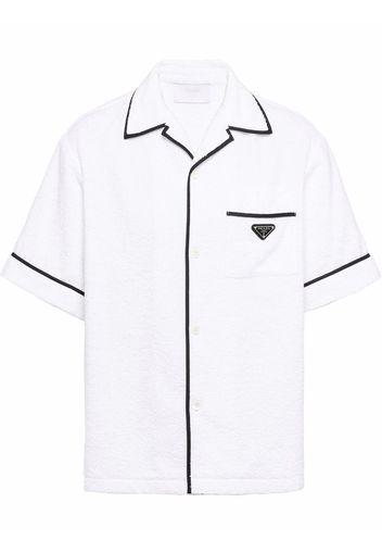 Prada logo-plaque short-sleeve shirt - White