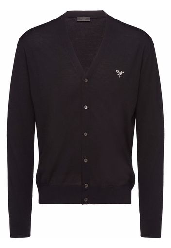 Prada superfine knitted cardigan - Black