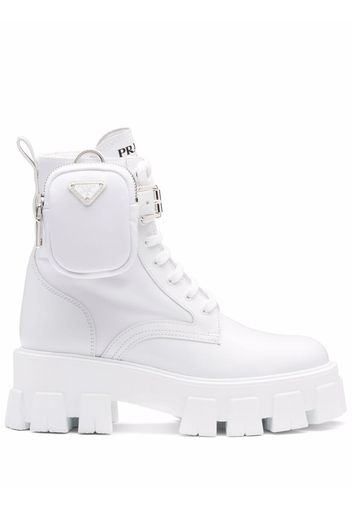 Prada Monolith combat boots - White