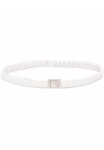 Prada triangle logo elasticated belt - White