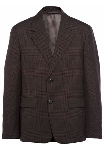 Prada prince of wales-pattern single-breasted wool blazer - Brown